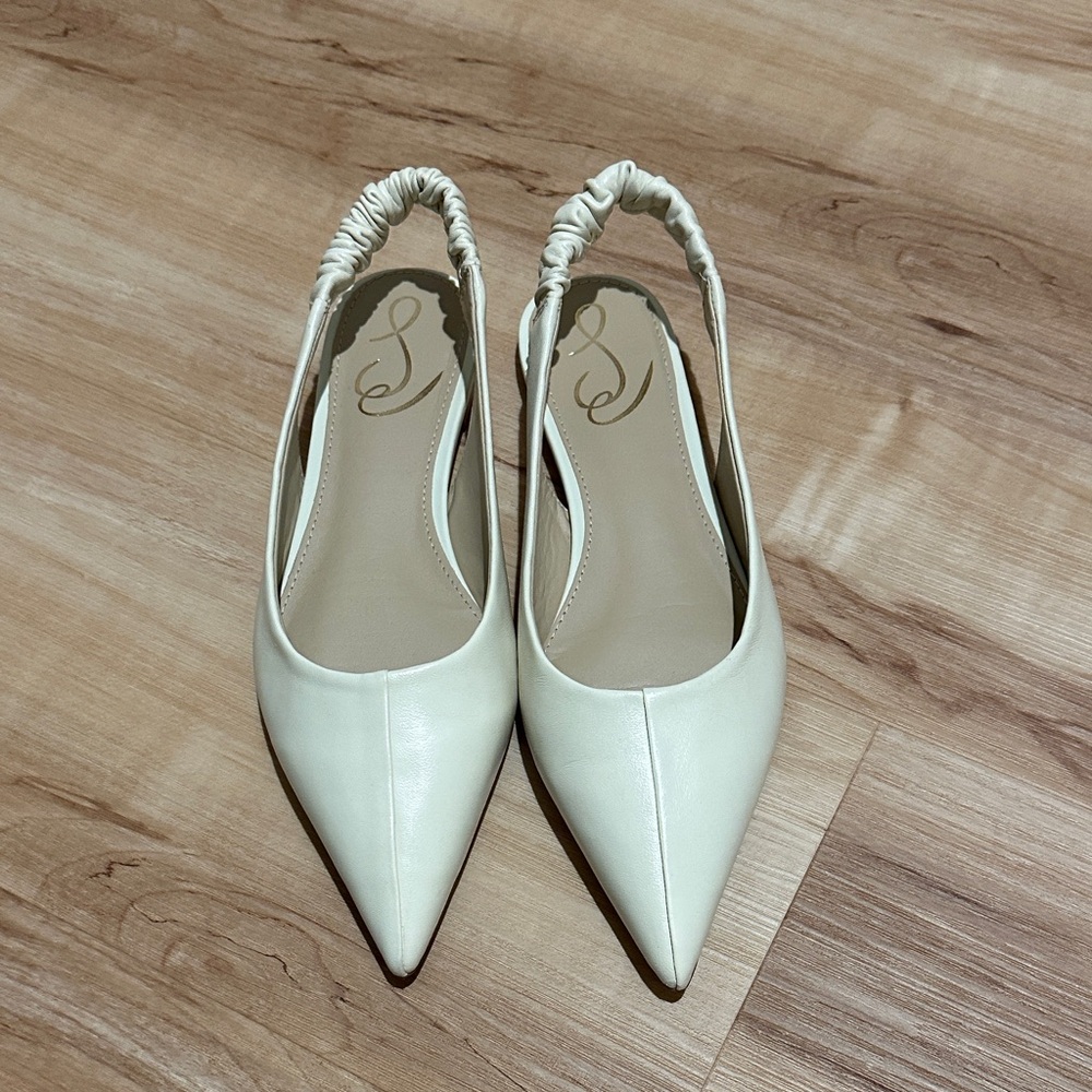 Sam Edelman Cream Slingback Flats